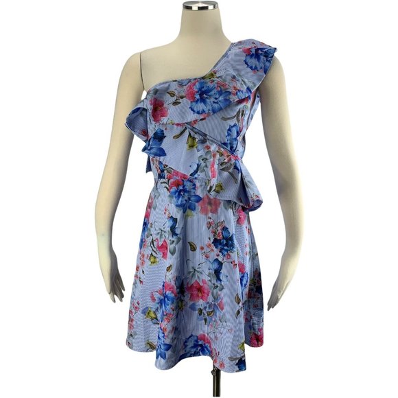 Willow & Clay 8 Dress NWT Floral One Shoulder Dress wd7434-3691 Party Wedding Sp - Picture 2 of 7